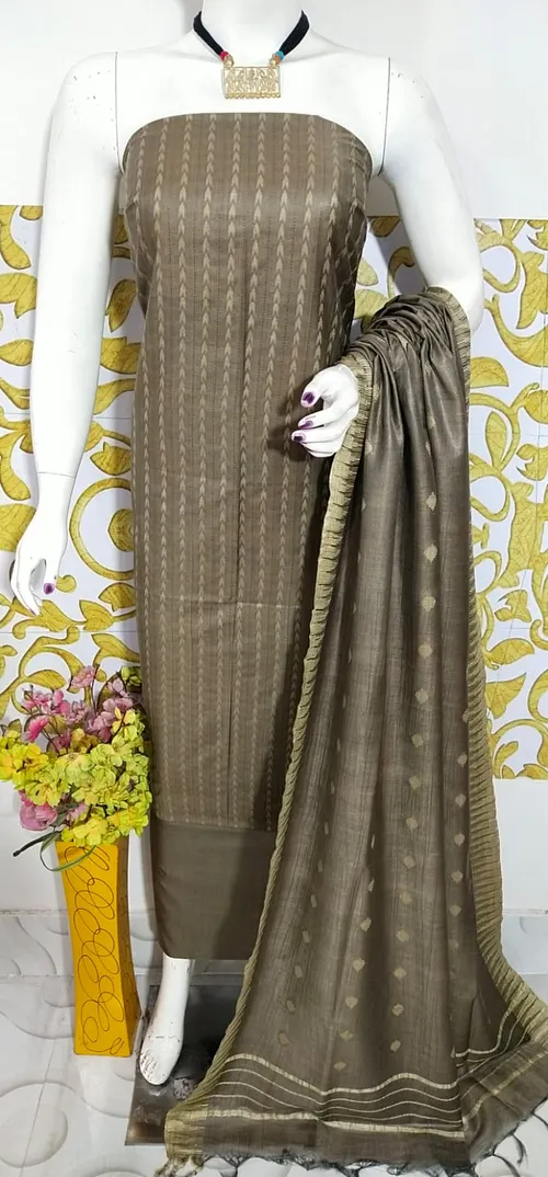 Katan Salab Weaving Design Suit – Premium Silk-Feel Unstitched Ethnic Set